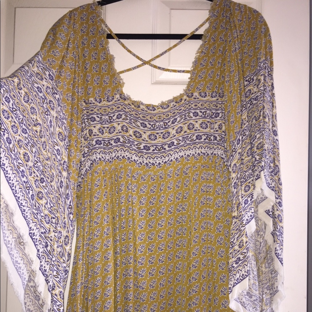 Free People Dress with bell sleeves. Worn once